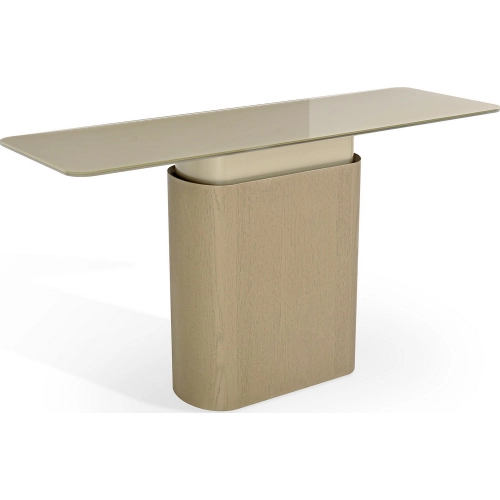 Essenza Console Table in Travertine Look Ceramic & Wood Veneer